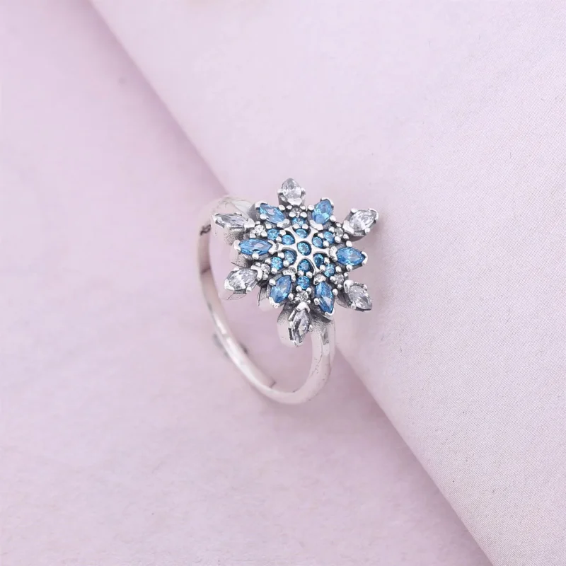 (slika za) PANDORA prstan s kristalizirano snežinko - 190969NBLMX - Ogled 2