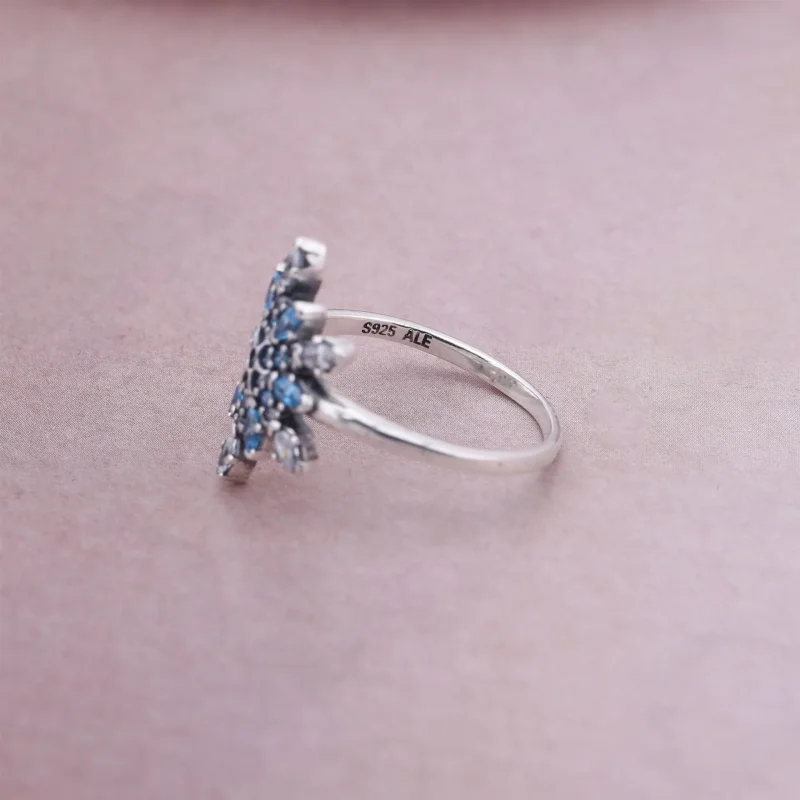 (slika za) PANDORA prstan s kristalizirano snežinko - 190969NBLMX - Ogled 3