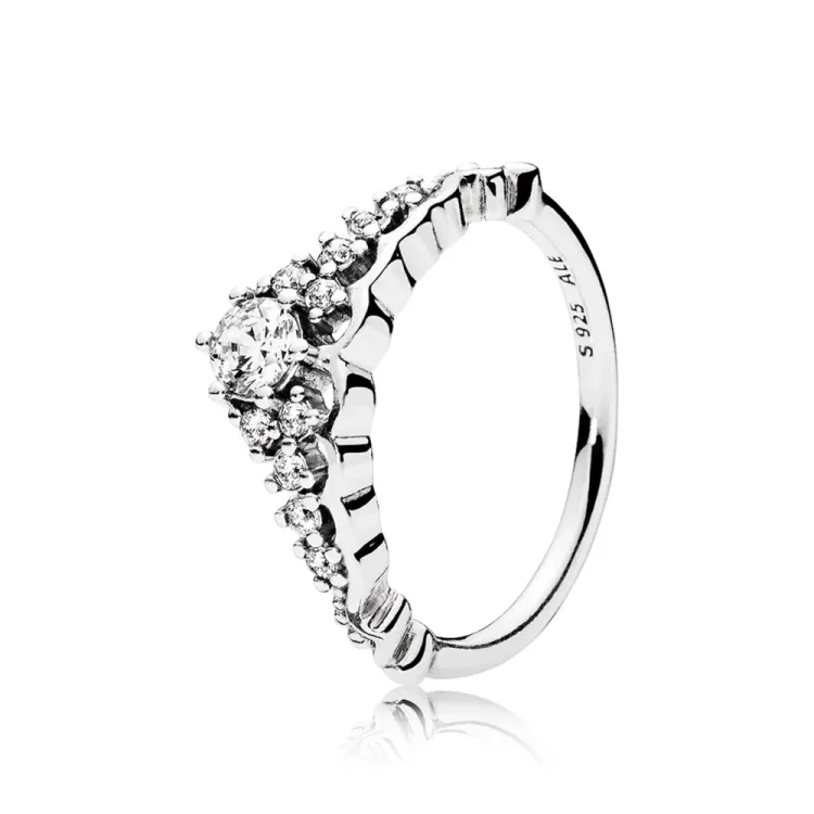 PANDORA Prstan s pravljično tiaro, prozoren CZ - 196226CZ