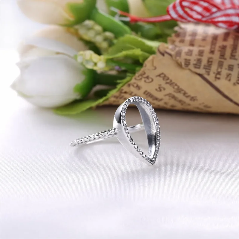 (slika za) PANDORA Prstan Teardrop Silhuette Clear CZ - 196253CZ - Ogled 4