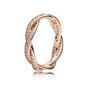 (slika za) PANDORA Prstan Twist of Fate Pandora Rose - 180892CZ