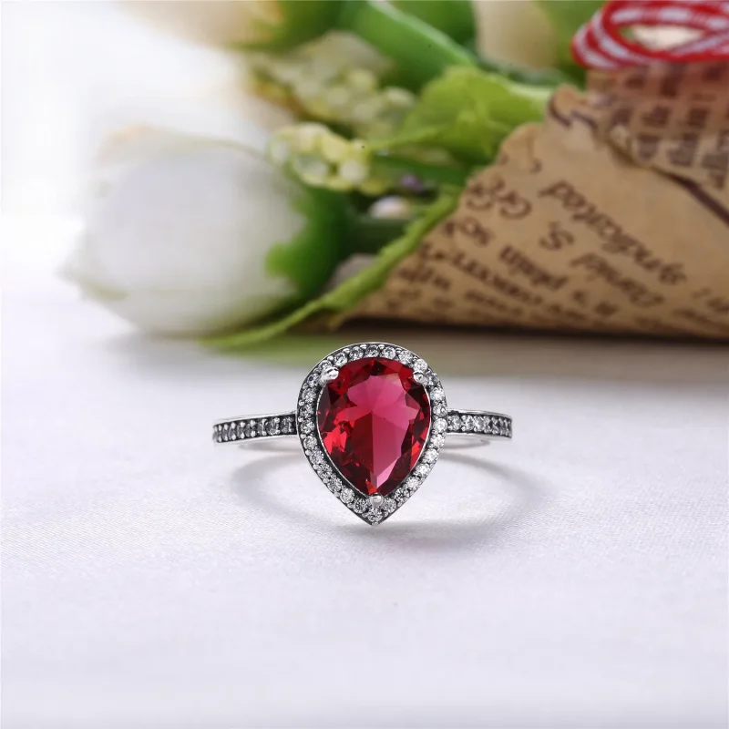 (slika za) PANDORA Prstan z žarečo solzo prozoren CZ - 196251CZ - Ogled 2