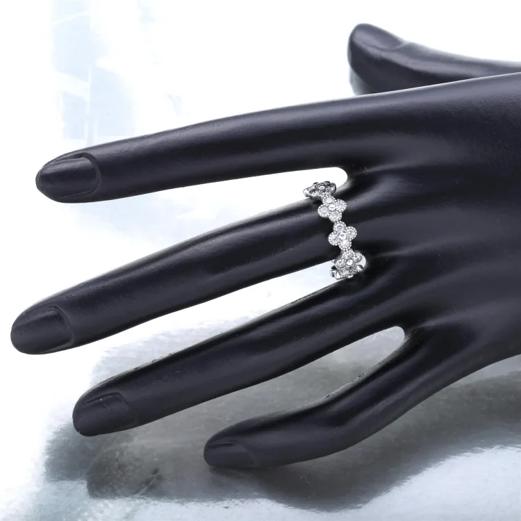 PANDORA Prstan z orientalskimi cvetovi - 191000CZ