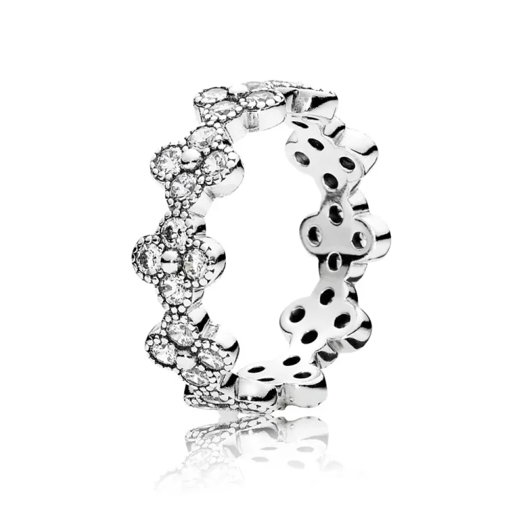 PANDORA Prstan z orientalskimi cvetovi - 191000CZ