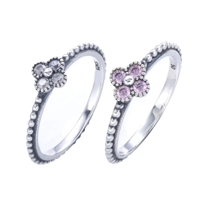 (slika za) PANDORA Rožnati prstan z orientalskimi cvetovi - 191001PCZ - Ogled 4