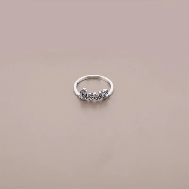 (slika za) PANDORA Signature of Love Ring, prozoren prstan CZ - 190928CZ - Ogled 2
