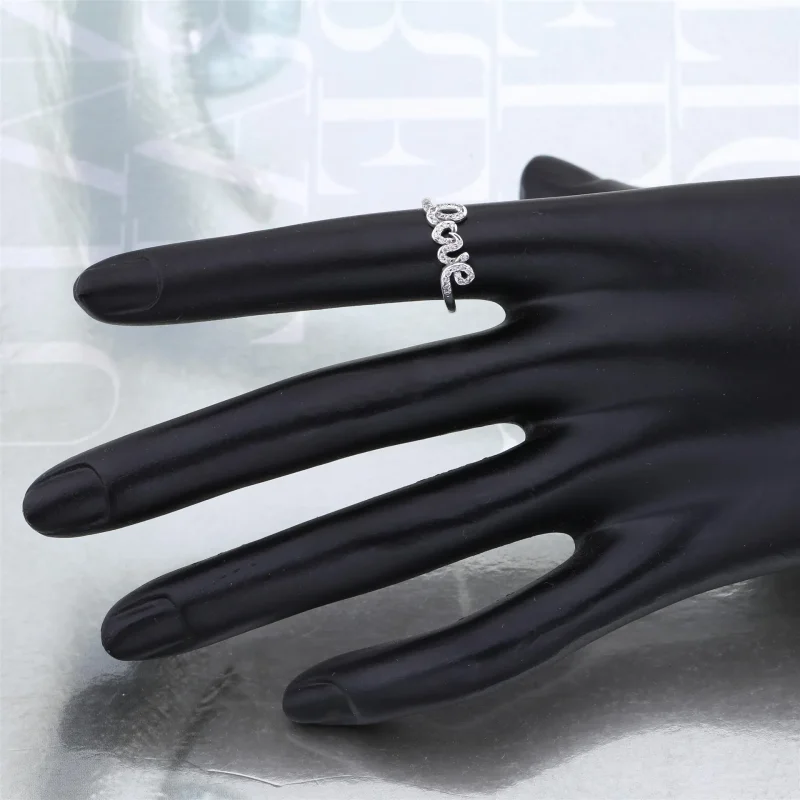 (slika za) PANDORA Signature of Love Ring, prozoren prstan CZ - 190928CZ - Ogled 4