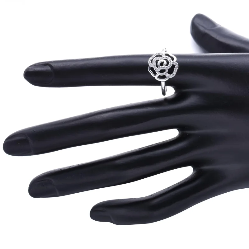 (slika za) PANDORA Svetleč prstan z nežno vrtnico, prozoren Cz - 190949CZ - Ogled 4