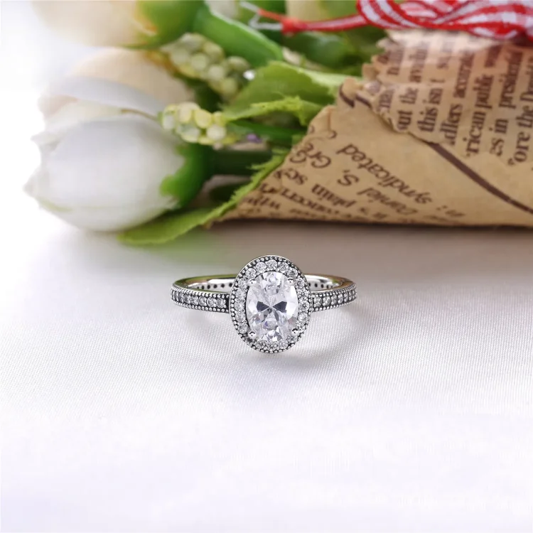 PANDORA Vintage Elegance s prozornim prstanom CZ - 191017CZ