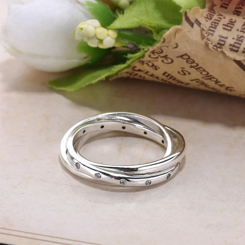 (slika za) PANDORA vrtinčasta simetrija, prozoren prstan CZ - 191034CZ - Ogled 2