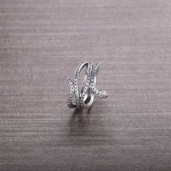 PANDORA vrtljivi prstan s kačo, prozoren CZ - 190954CZ