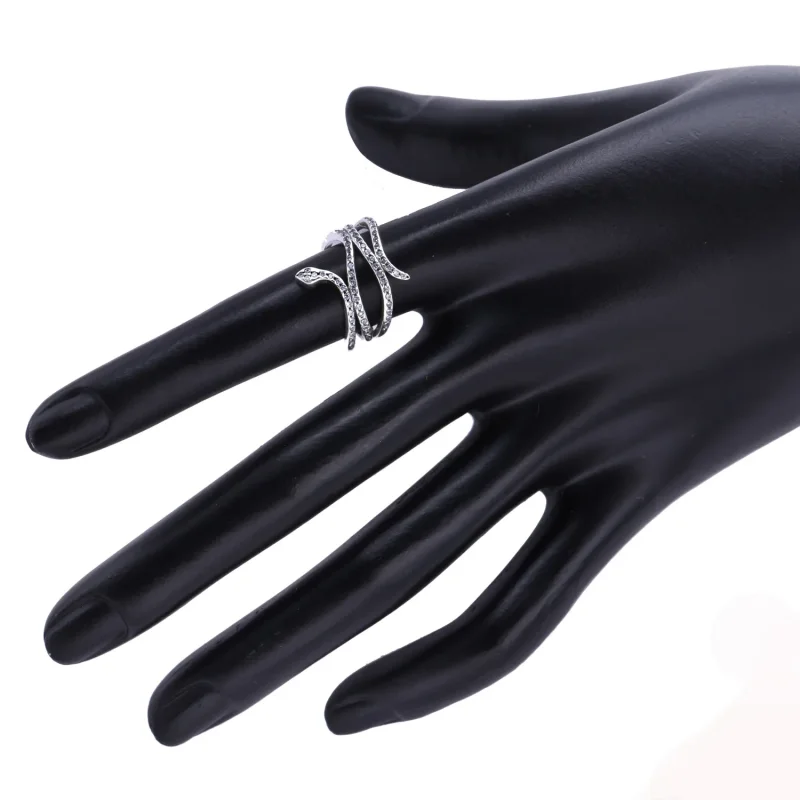 (slika za) PANDORA vrtljivi prstan s kačo, prozoren CZ - 190954CZ - Ogled 4