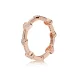 Privlačni prstan s srčki, PANDORA Rose™ & Clear CZ - 187729CZ