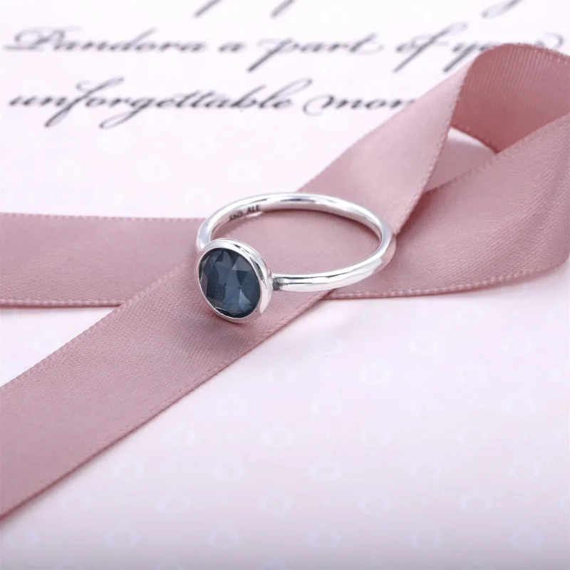 (slika za) Prstan PANDORA March Droplet Birthstone - 191012NAB - Ogled 2