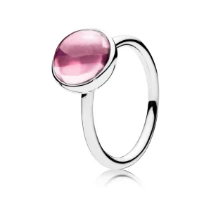 (slika za) Prstan PANDORA Poetic Droplet Pink CZ - 190982PCZ