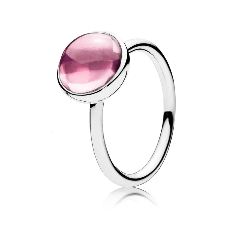 (slika za) Prstan PANDORA Poetic Droplet Pink CZ - 190982PCZ - Slika izdelka