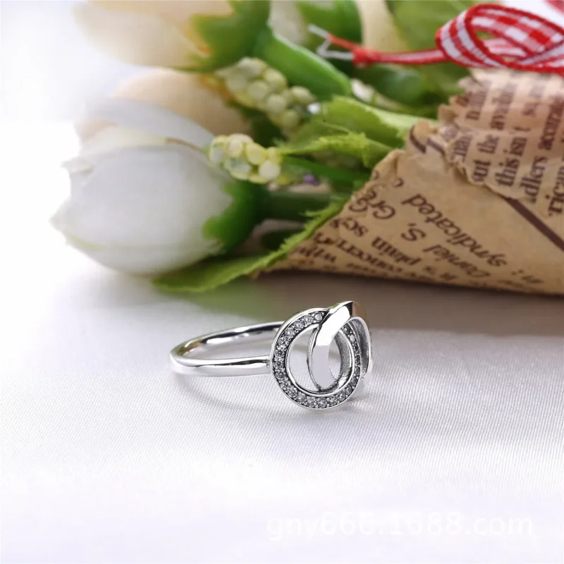 (slika za) Prstan s krogi PANDORA prozoren CZ - 196326CZ - Ogled 4