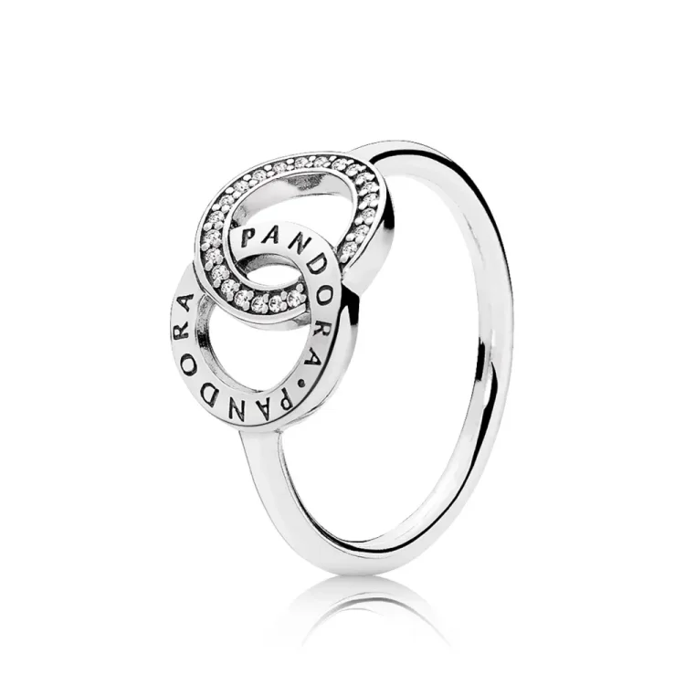 Prstan s krogi PANDORA prozoren CZ - 196326CZ
