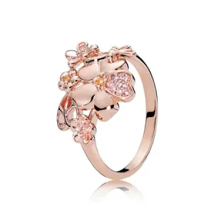 (slika za) Prstan Wildflower Meadow, PANDORA Rose™ Blush Pink Crystal - 187083NPRMX