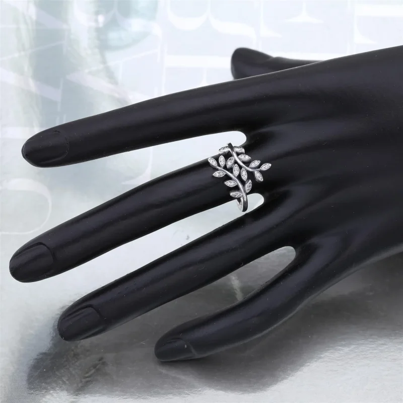 (slika za) Prstan z lesketajočimi listi PANDORA - 190921CZ - Ogled 4