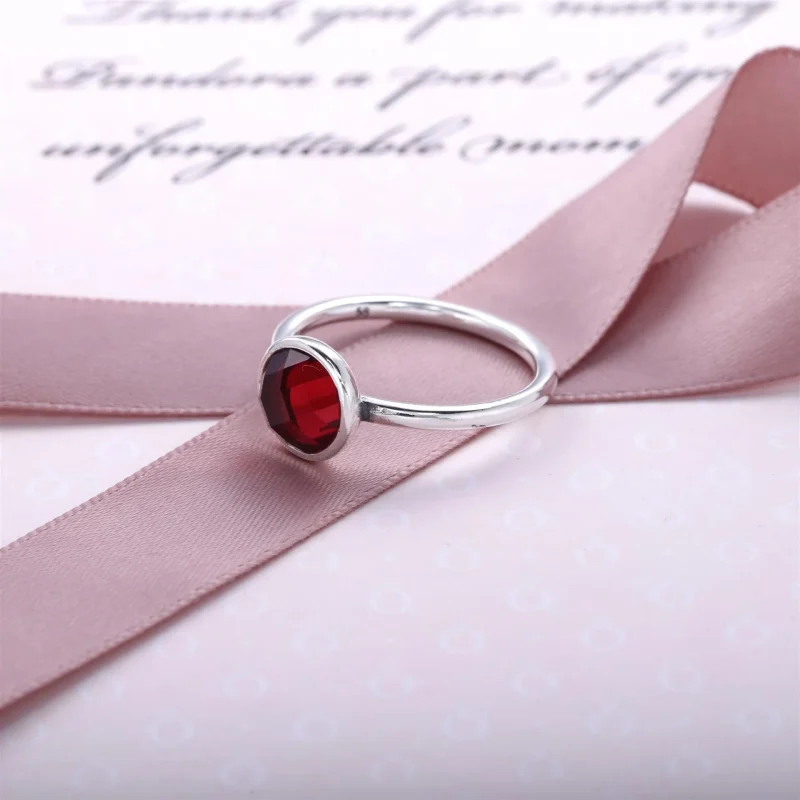 (slika za) Prstan z rojstnim kamnom PANDORA Julijske kapljice - 191012SRU - Ogled 2