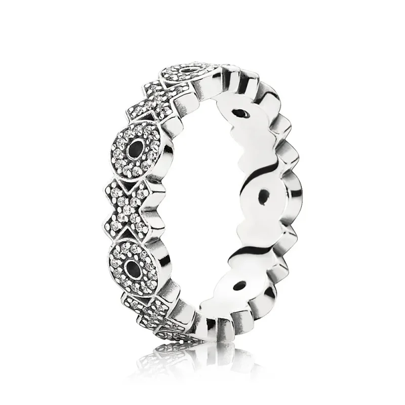 (slika za) Srebrni prstan PANDORA Xoxo s kubičnim cirkonijem - 190926CZ - Slika izdelka