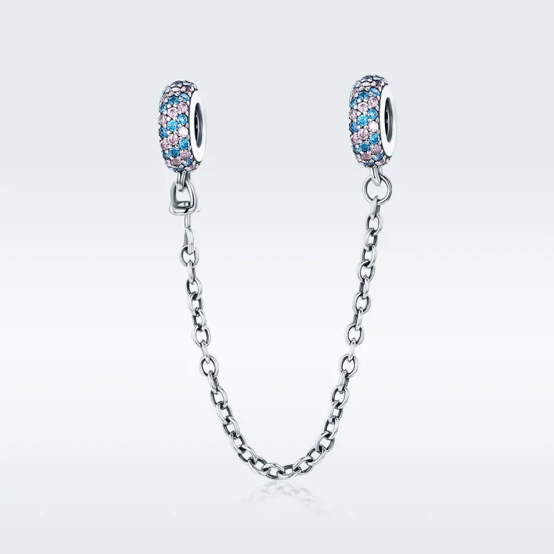 (slika za) Pandora Style Pink Blue Miracle varnostna veriga - SCC379 - Ogled 2