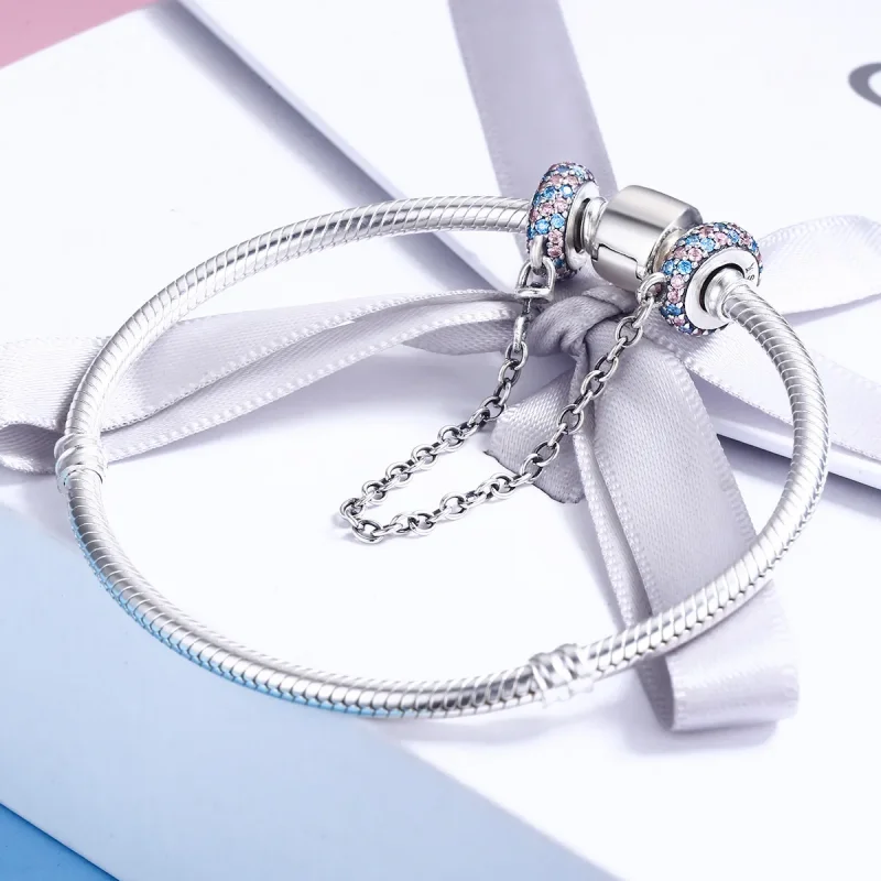 (slika za) Pandora Style Pink Blue Miracle varnostna veriga - SCC379 - Ogled 5