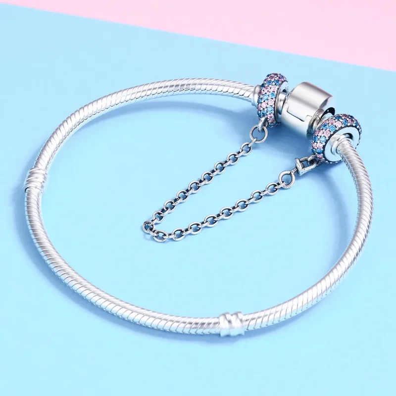 (slika za) Pandora Style Pink Blue Miracle varnostna veriga - SCC379 - Ogled 6