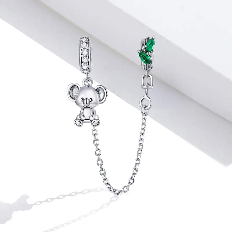 (slika za) Srebrna ljubka varovalna veriga koala v slogu Pandora - SCC1523 - Ogled 2