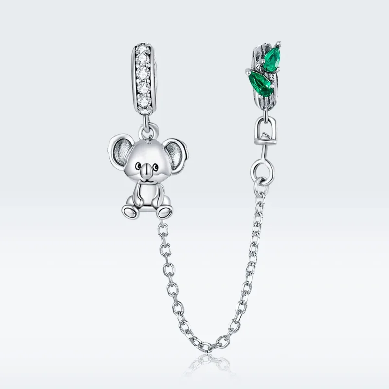 (slika za) Srebrna ljubka varovalna veriga koala v slogu Pandora - SCC1523 - Ogled 5