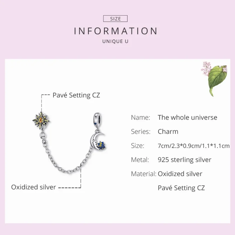 (slika za) Srebrna varnostna veriga celotnega vesolja v stilu Pandora - SCC1763 - Ogled 7