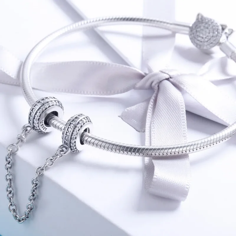 (slika za) Varnostna veriga Pandora Style Silver Pave - SCC812 - Ogled 4