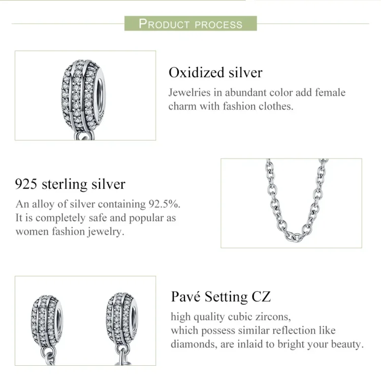 Varnostna veriga Pandora Style Silver Pave - SCC812