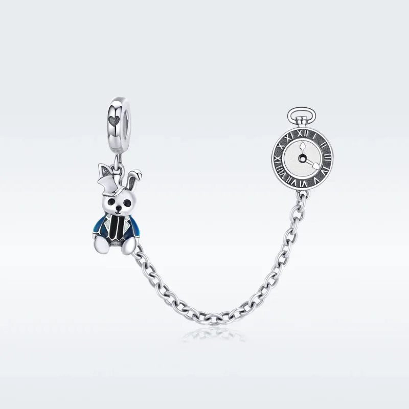 (slika za) Varnostna verižica s srebrnim zajcem v stilu Pandora - SCC1443 - Ogled 5