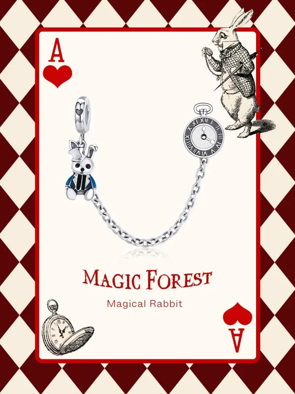 (slika za) Varnostna verižica s srebrnim zajcem v stilu Pandora - SCC1443 - Ogled 6