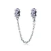 Varnostna verižica s srebrno vijoličnimi rožami v stilu Pandora - SCC602 Varnostna verižica s srebrno vijoličnimi rožami v stilu Pandora - SCC602