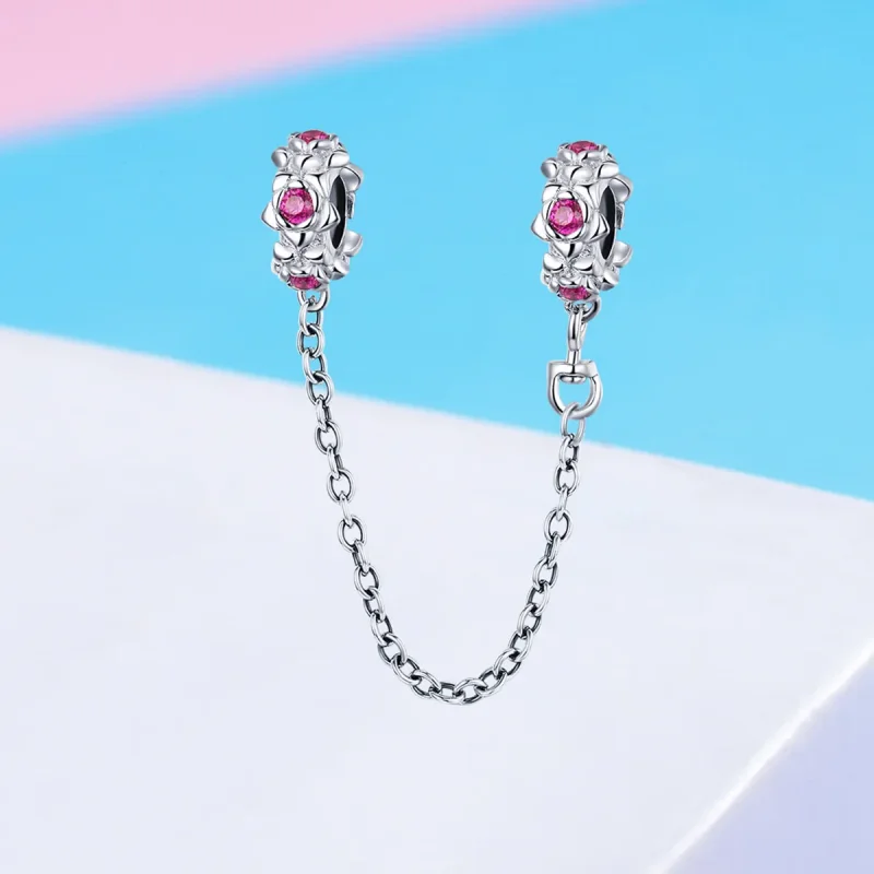 (slika za) Varnostna verižica srebrne vile v slogu Pandora - BSC035 - Ogled 2