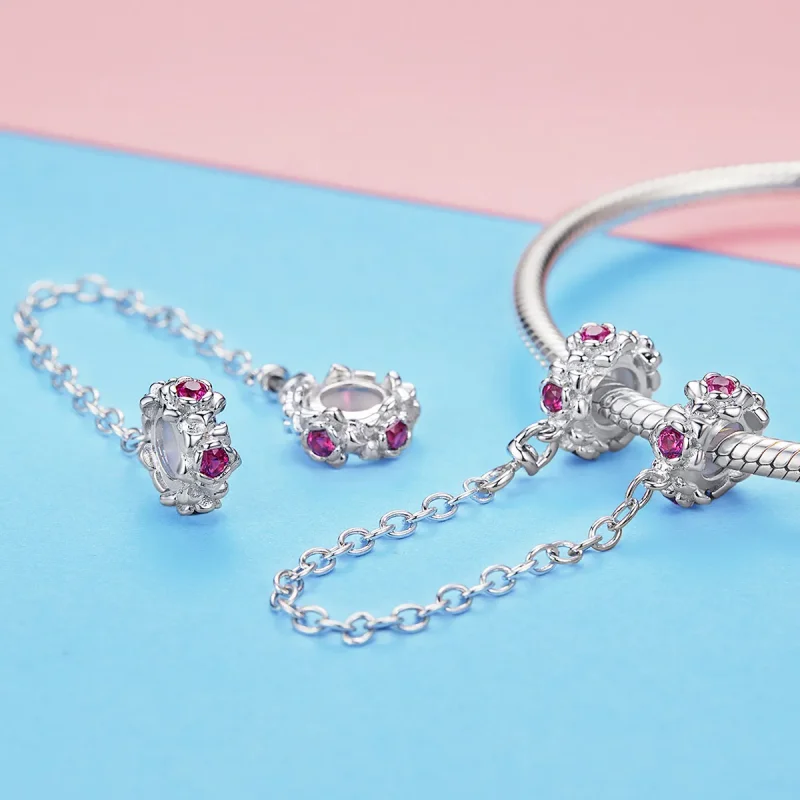 (slika za) Varnostna verižica srebrne vile v slogu Pandora - BSC035 - Ogled 3