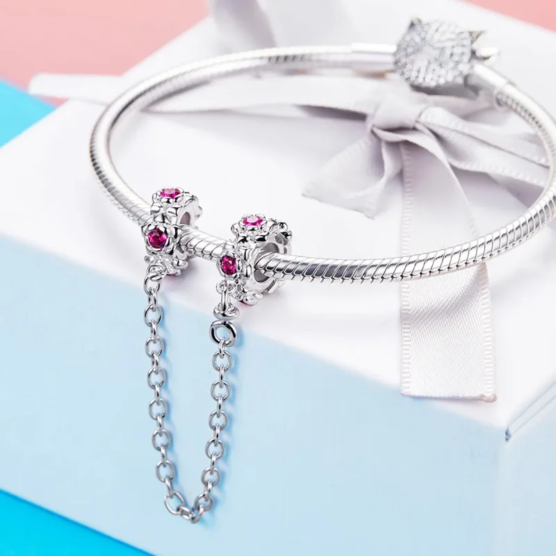 (slika za) Varnostna verižica srebrne vile v slogu Pandora - BSC035 - Ogled 4