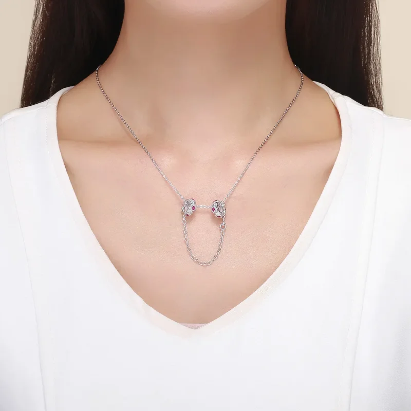 (slika za) Varnostna verižica srebrne vile v slogu Pandora - BSC035 - Ogled 5