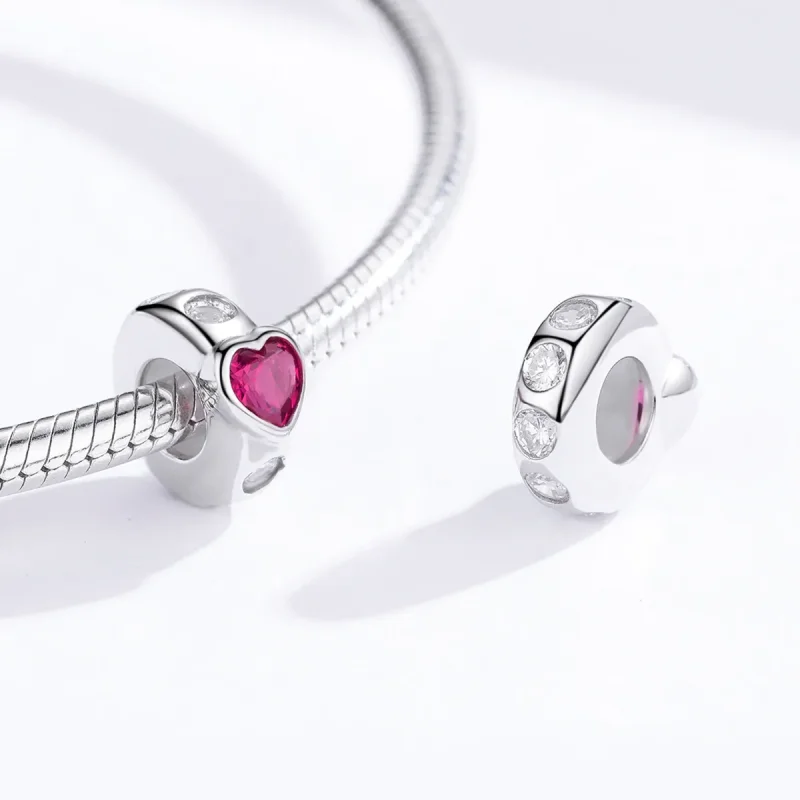 (slika za) Obesek Pandora Style Silver Bright Love Spacer Charm - BSC123 - Ogled 3