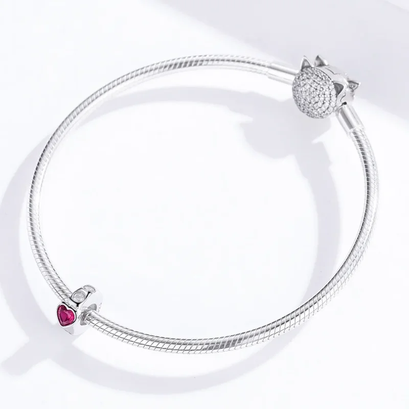 (slika za) Obesek Pandora Style Silver Bright Love Spacer Charm - BSC123 - Ogled 4