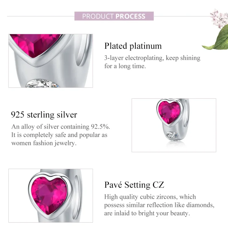 (slika za) Obesek Pandora Style Silver Bright Love Spacer Charm - BSC123 - Ogled 7