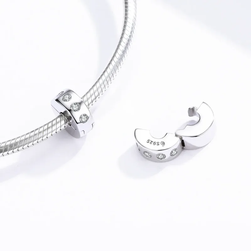 (slika za) Obesek z distančniki iz srebrnega cirkonija v stilu Pandora - BSC165 - Ogled 4