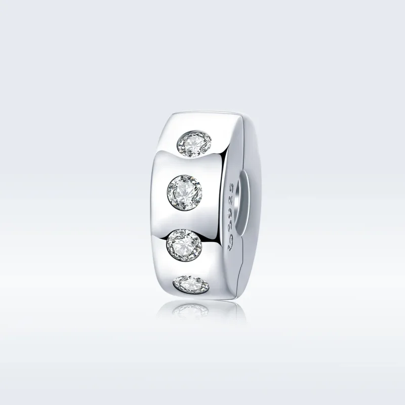 (slika za) Obesek z distančniki iz srebrnega cirkonija v stilu Pandora - BSC165 - Ogled 5