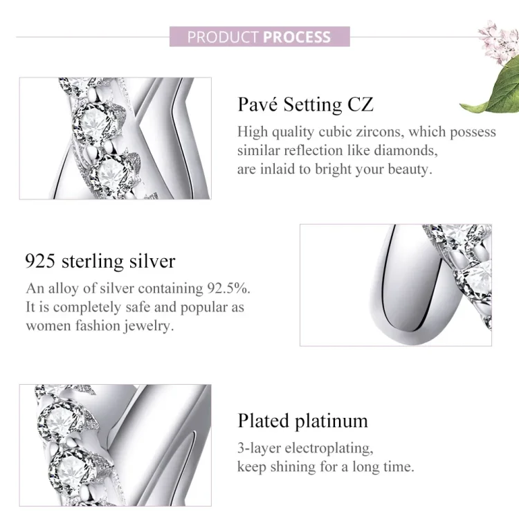 Obesek z distančniki v stilu Pandora Silver Chic - BSC214