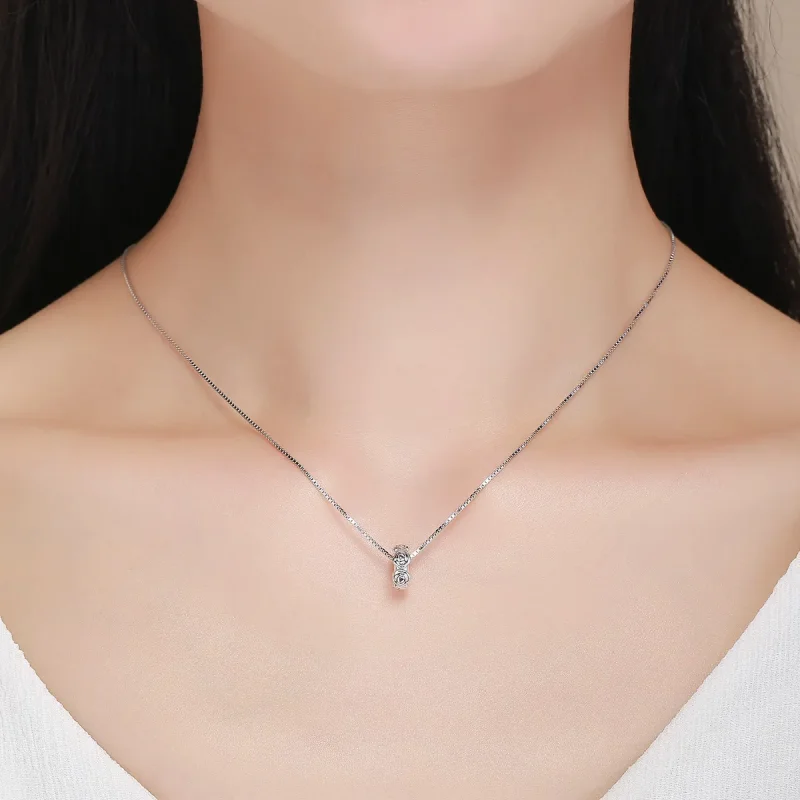 (slika za) Obesek z distančnikom iz srebrnega rožnega venca v stilu Pandora - SCC596 - Ogled 6