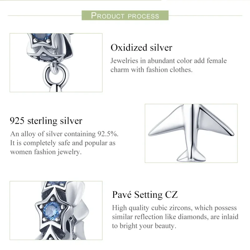 (slika za) Pandora Style Silver Dream of Traveling Spacer Charm - SCC882 - Ogled 7