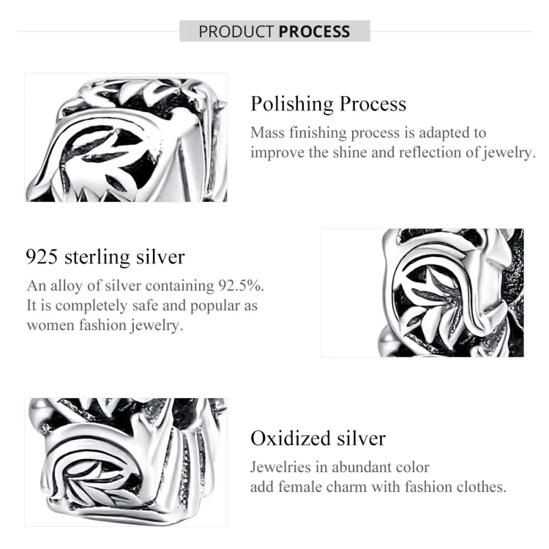 (slika za) Pandora Style Silver Vintage Distančnik Obesek - SCC1601 - Ogled 7